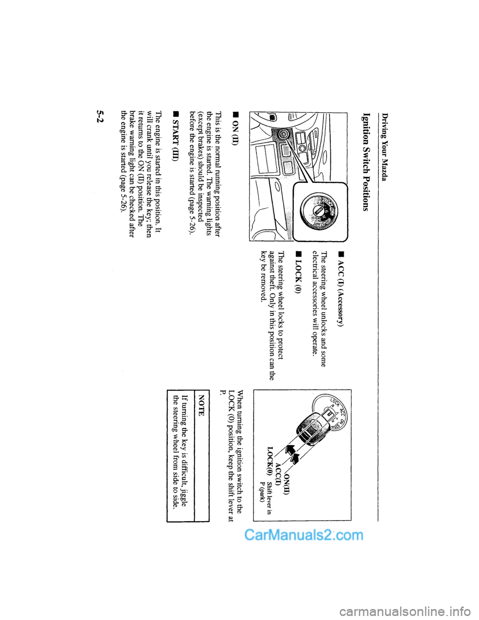 MAZDA MODEL MILLENIA 2000  Owners Manual (in English) 