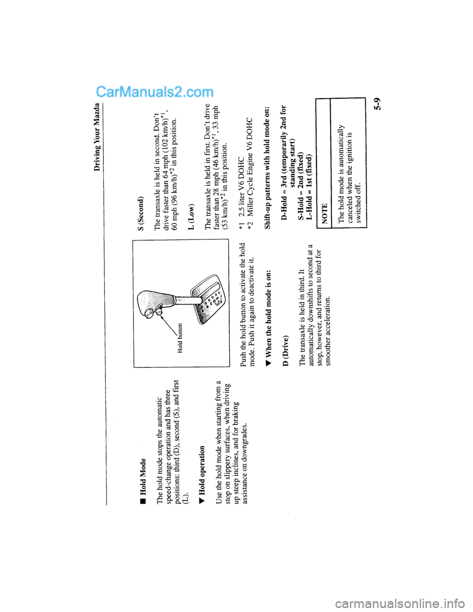 MAZDA MODEL MILLENIA 2000  Owners Manual (in English) 