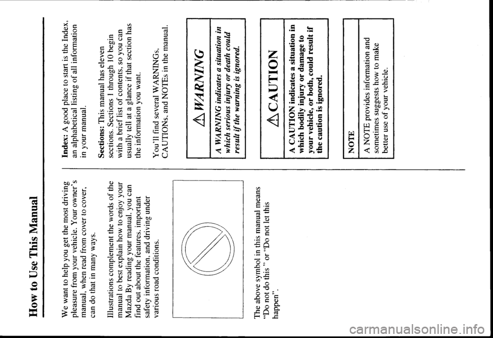 MAZDA MODEL PROTÉGÉ 2000  Owners Manual (in English) 
