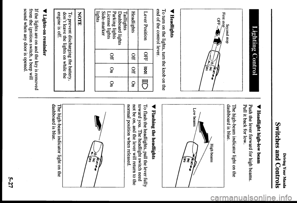 MAZDA MODEL PROTÉGÉ 2000  Owners Manual (in English) 