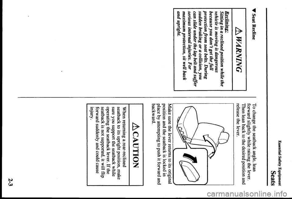 MAZDA MODEL PROTÉGÉ 2000  Owners Manual (in English) 