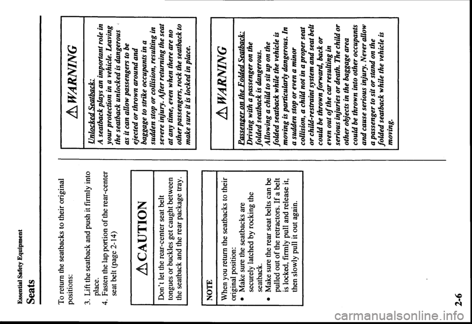 MAZDA MODEL PROTÉGÉ 2000  Owners Manual (in English) 