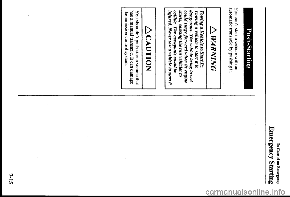 MAZDA MODEL PROTÉGÉ 2000  Owners Manual (in English) 