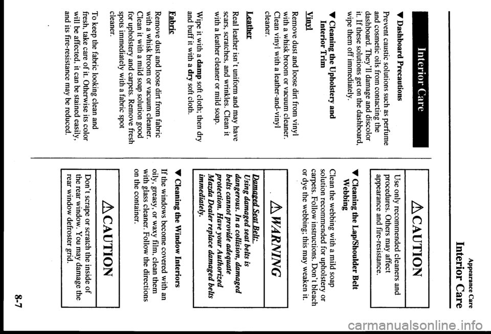 MAZDA MODEL PROTÉGÉ 2000  Owners Manual (in English) 