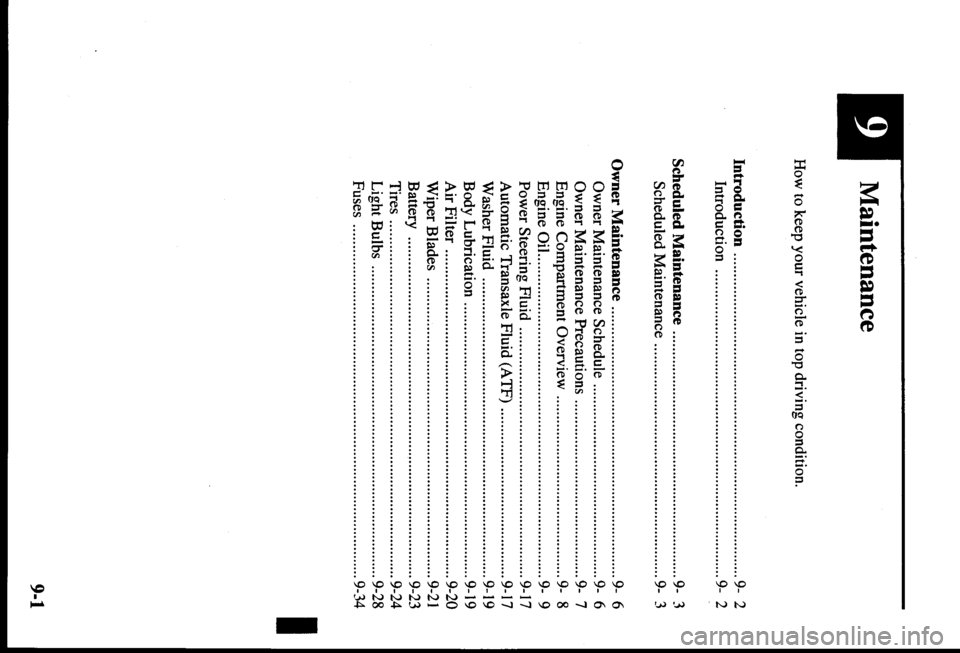 MAZDA MODEL PROTÉGÉ 2000  Owners Manual (in English) 