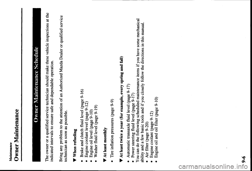 MAZDA MODEL PROTÉGÉ 2000  Owners Manual (in English) 