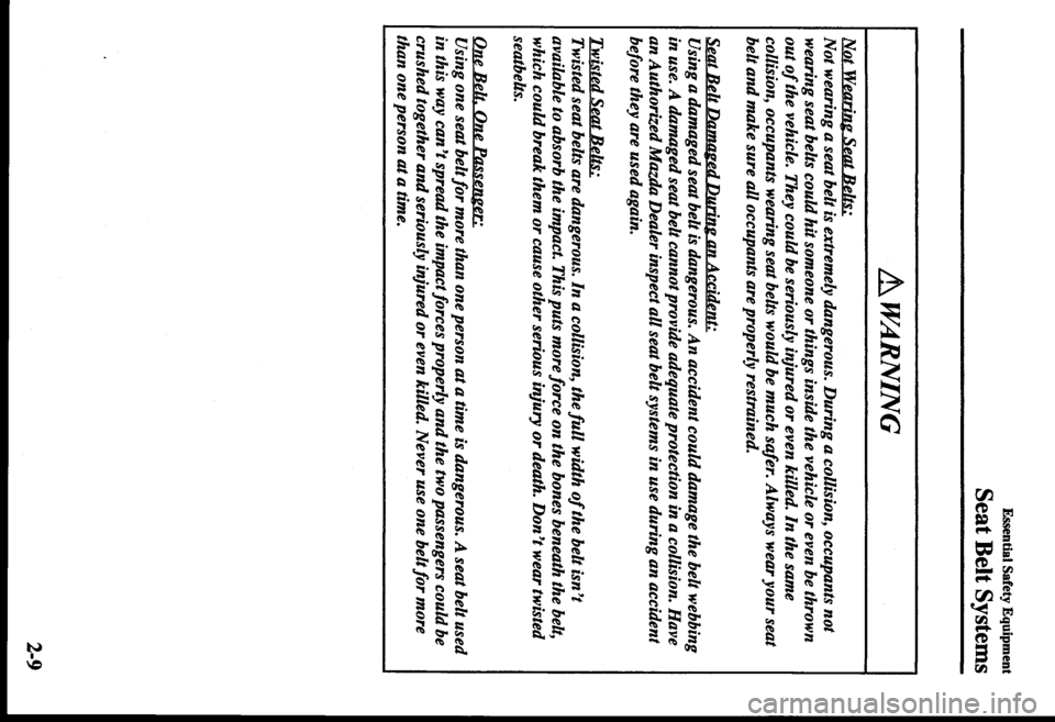 MAZDA MODEL PROTÉGÉ 2000  Owners Manual (in English) 