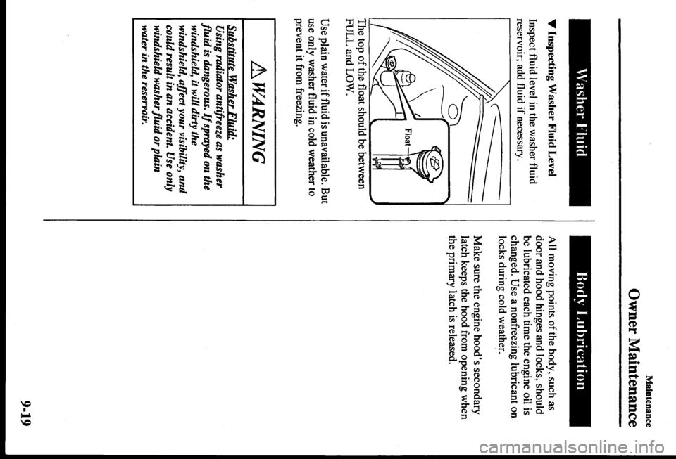 MAZDA MODEL PROTÉGÉ 2000  Owners Manual (in English) 