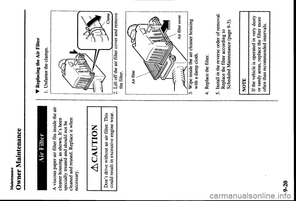 MAZDA MODEL PROTÉGÉ 2000  Owners Manual (in English) 