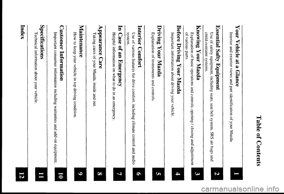 MAZDA MODEL PROTÉGÉ 2000  Owners Manual (in English) 