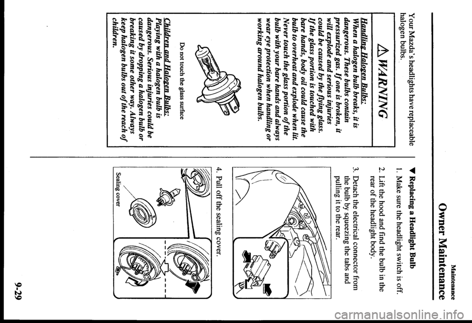 MAZDA MODEL PROTÉGÉ 2000  Owners Manual (in English) 