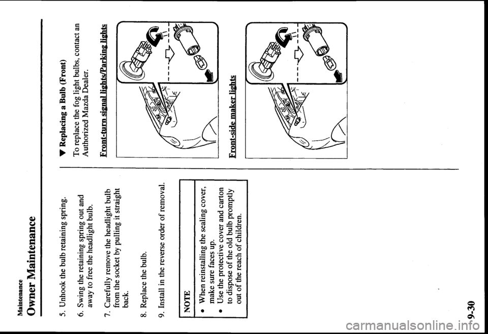 MAZDA MODEL PROTÉGÉ 2000  Owners Manual (in English) 