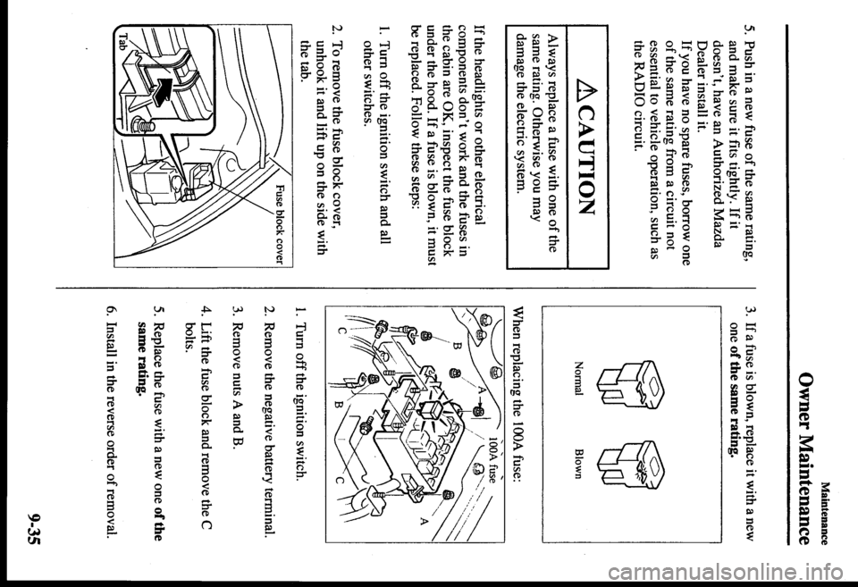 MAZDA MODEL PROTÉGÉ 2000  Owners Manual (in English) 