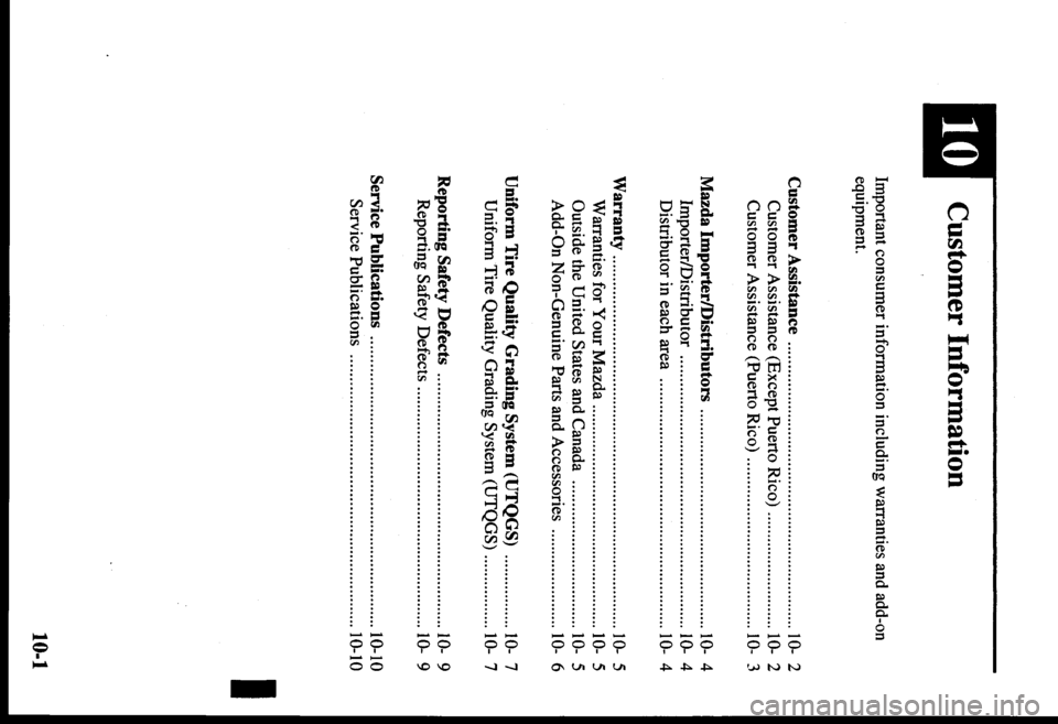 MAZDA MODEL PROTÉGÉ 2000  Owners Manual (in English) 