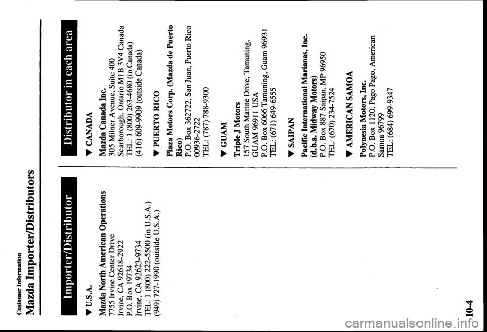 MAZDA MODEL PROTÉGÉ 2000  Owners Manual (in English) 