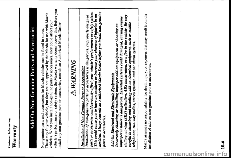 MAZDA MODEL PROTÉGÉ 2000  Owners Manual (in English) 