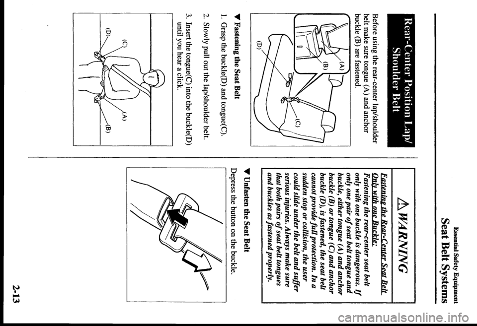 MAZDA MODEL PROTÉGÉ 2000  Owners Manual (in English) 