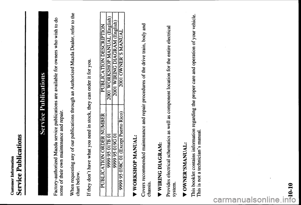 MAZDA MODEL PROTÉGÉ 2000  Owners Manual (in English) 