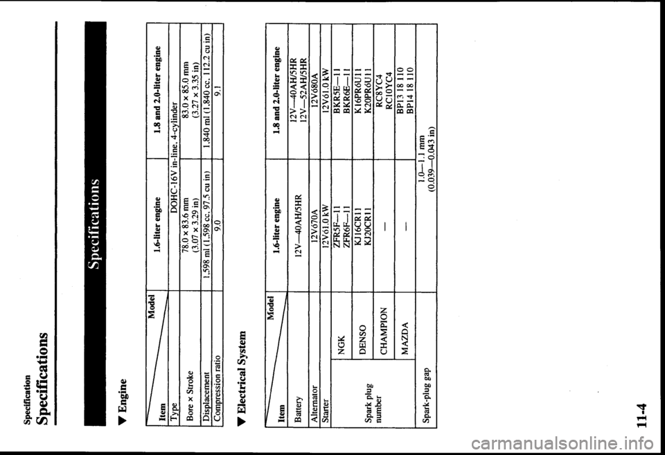 MAZDA MODEL PROTÉGÉ 2000  Owners Manual (in English) 