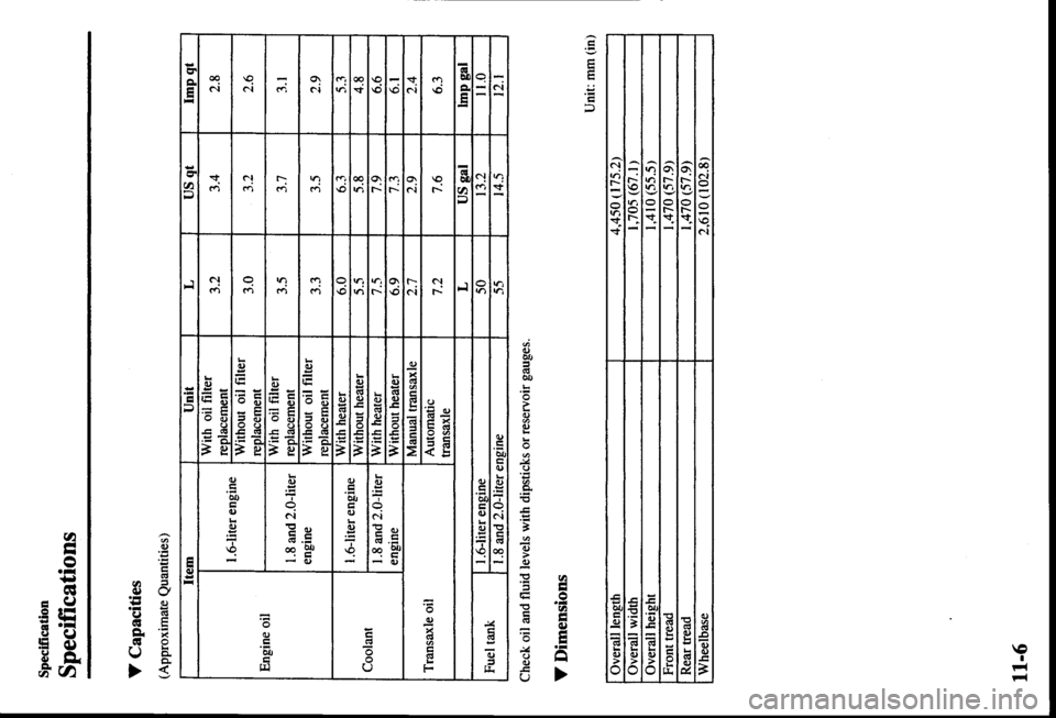 MAZDA MODEL PROTÉGÉ 2000  Owners Manual (in English) 