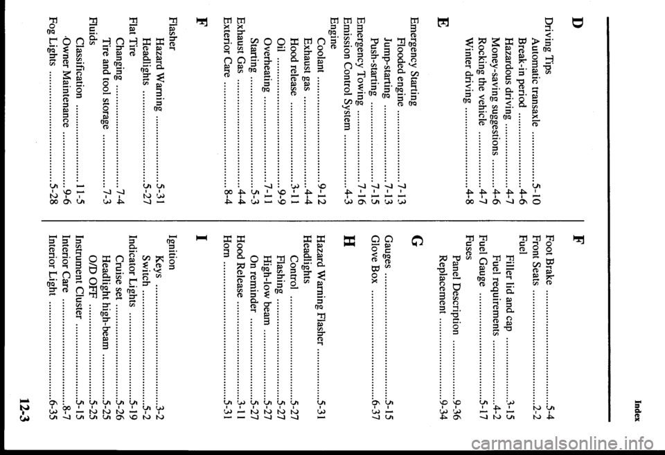 MAZDA MODEL PROTÉGÉ 2000  Owners Manual (in English) 