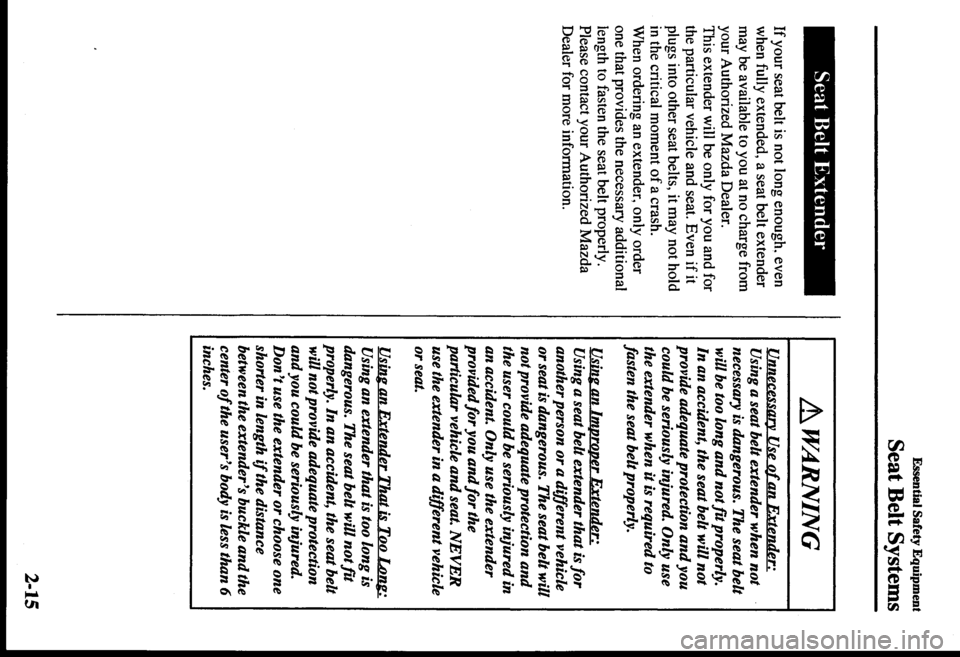 MAZDA MODEL PROTÉGÉ 2000  Owners Manual (in English) 