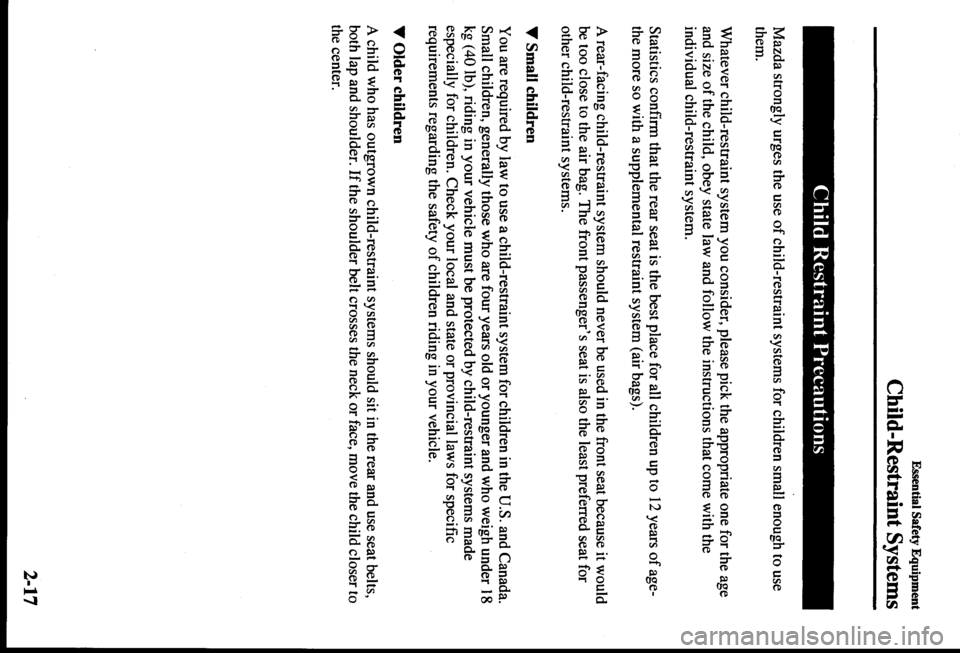 MAZDA MODEL PROTÉGÉ 2000  Owners Manual (in English) 