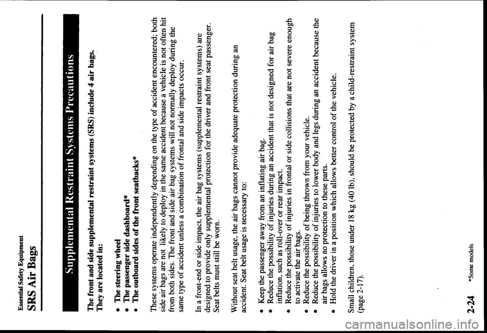 MAZDA MODEL PROTÉGÉ 2000  Owners Manual (in English) 