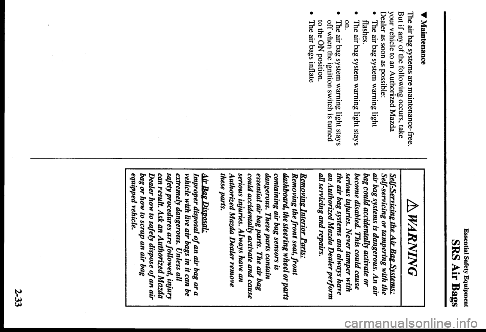 MAZDA MODEL PROTÉGÉ 2000  Owners Manual (in English) 