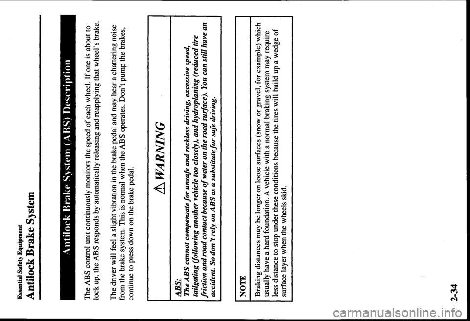 MAZDA MODEL PROTÉGÉ 2000  Owners Manual (in English) 