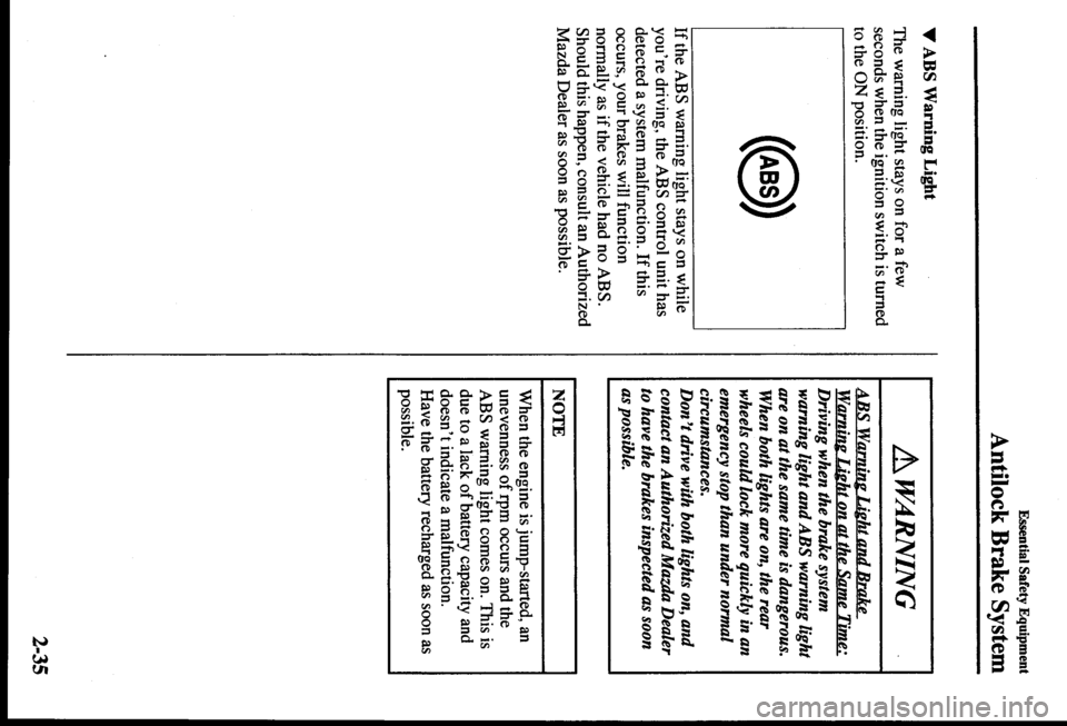 MAZDA MODEL PROTÉGÉ 2000  Owners Manual (in English) 