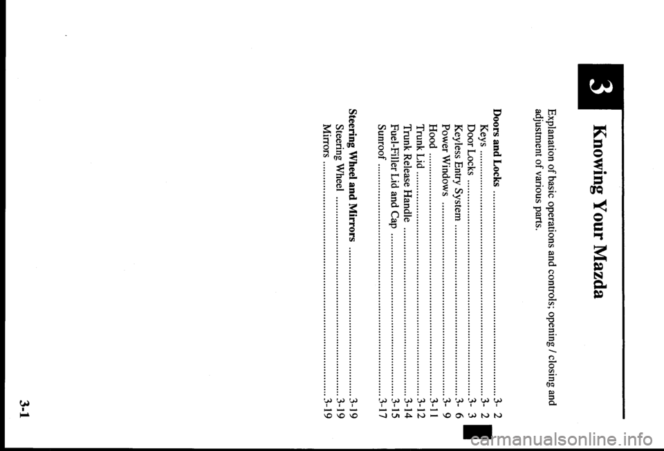 MAZDA MODEL PROTÉGÉ 2000  Owners Manual (in English) 