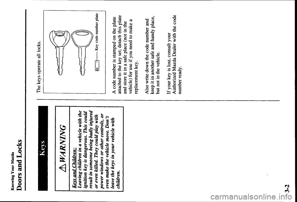 MAZDA MODEL PROTÉGÉ 2000  Owners Manual (in English) 