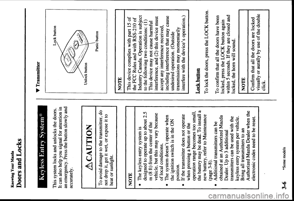 MAZDA MODEL PROTÉGÉ 2000  Owners Manual (in English) 