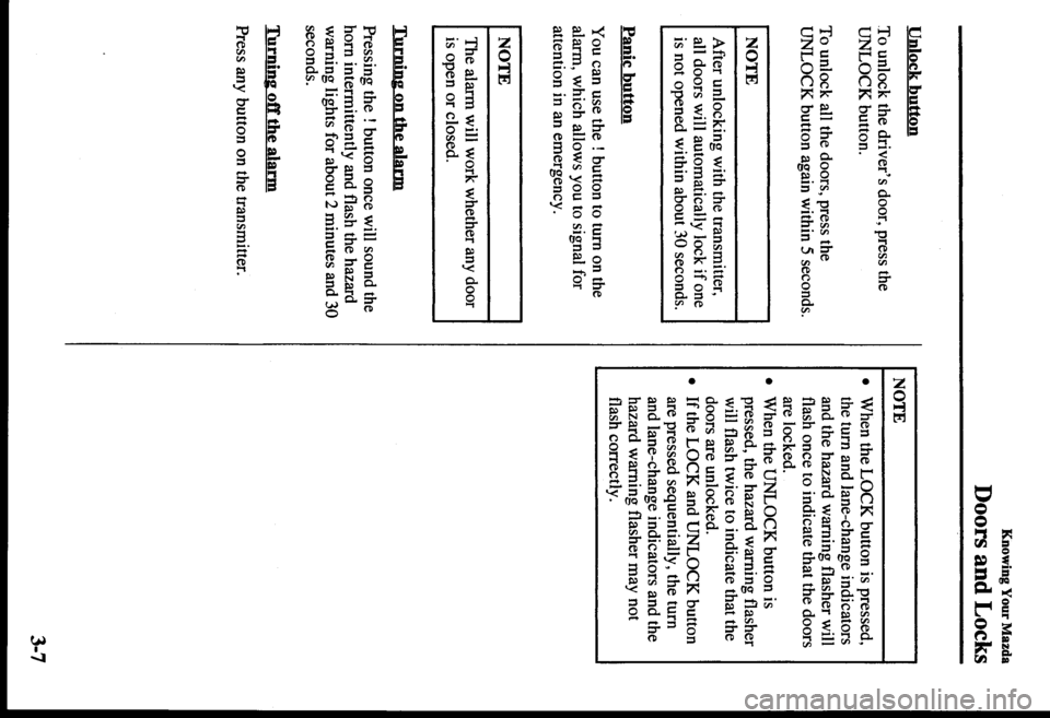 MAZDA MODEL PROTÉGÉ 2000  Owners Manual (in English) 