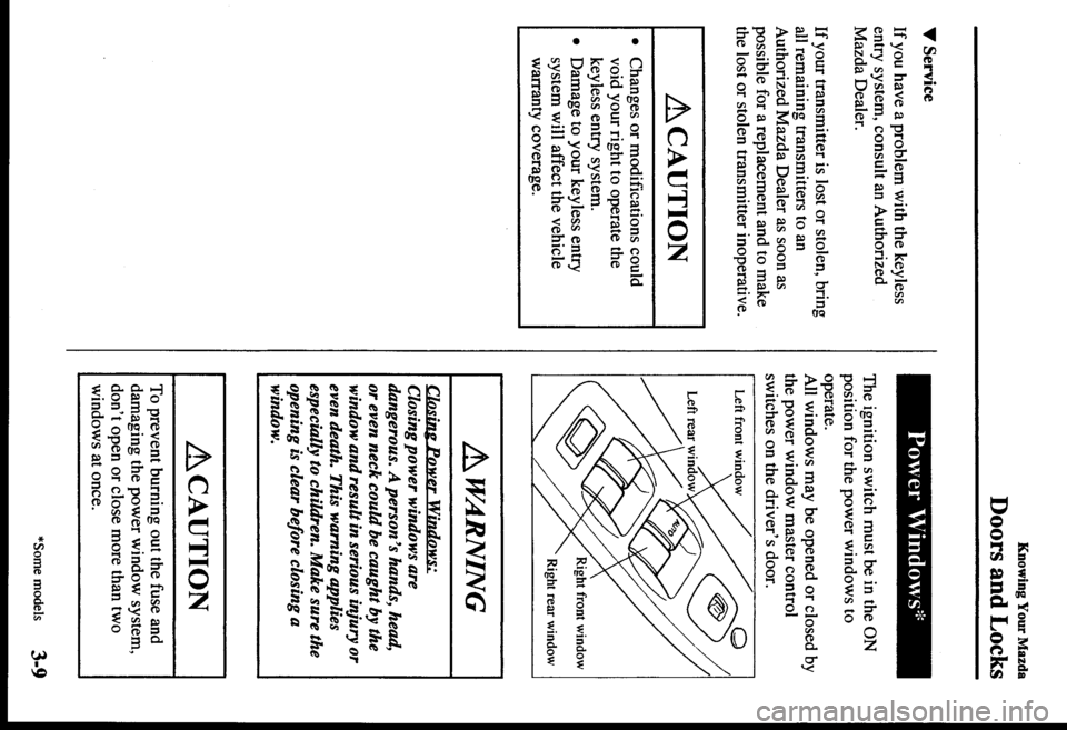 MAZDA MODEL PROTÉGÉ 2000  Owners Manual (in English) 