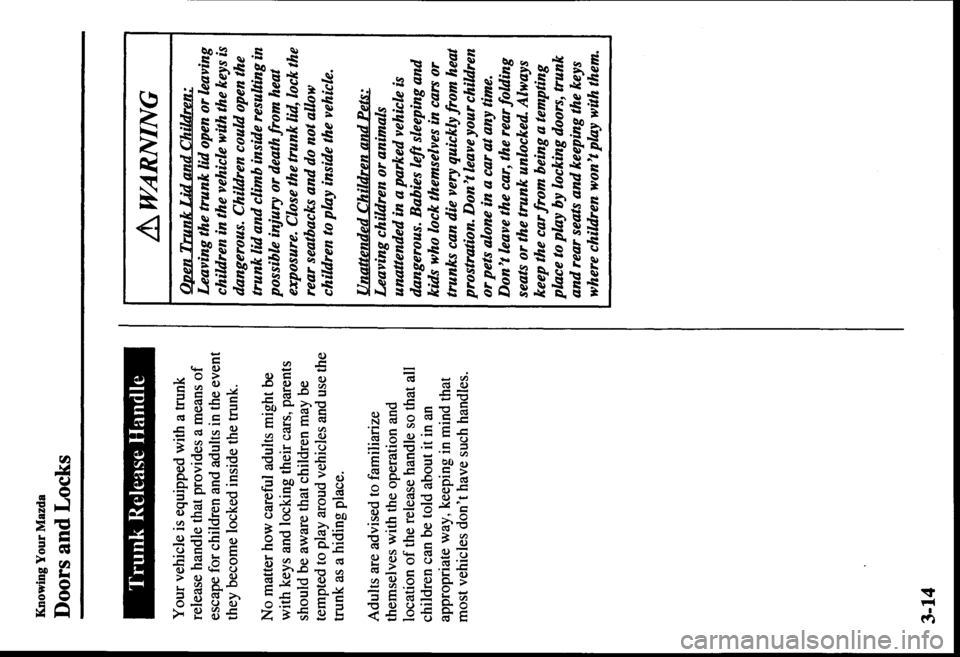 MAZDA MODEL PROTÉGÉ 2000  Owners Manual (in English) 