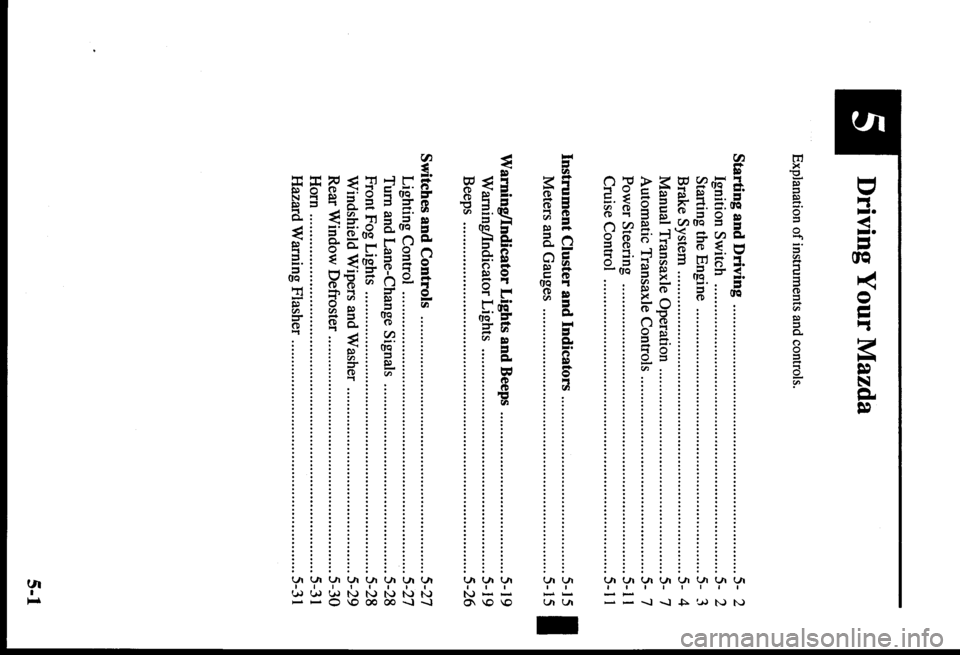 MAZDA MODEL PROTÉGÉ 2000  Owners Manual (in English) 