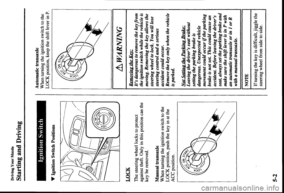 MAZDA MODEL PROTÉGÉ 2000  Owners Manual (in English) 