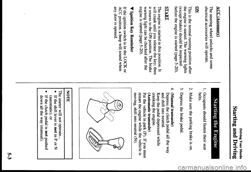 MAZDA MODEL PROTÉGÉ 2000  Owners Manual (in English) 