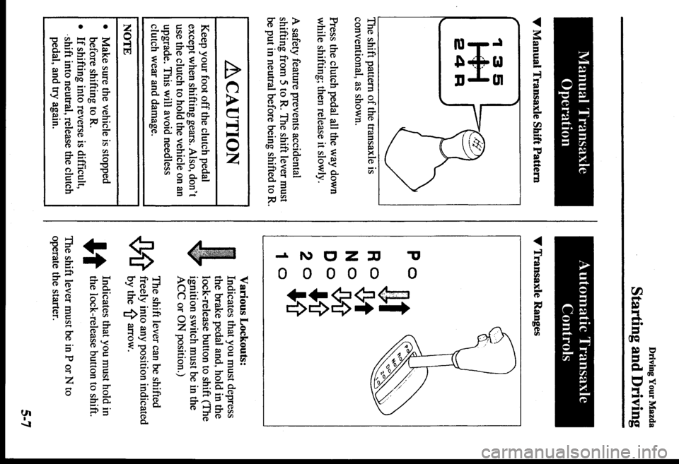MAZDA MODEL PROTÉGÉ 2000  Owners Manual (in English) 