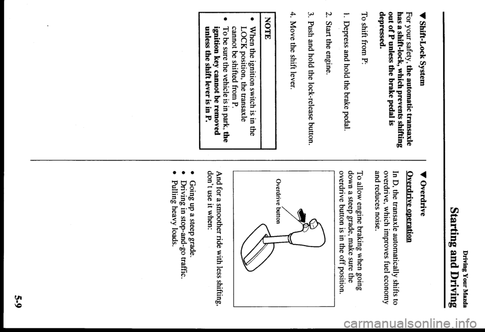 MAZDA MODEL PROTÉGÉ 2000  Owners Manual (in English) 