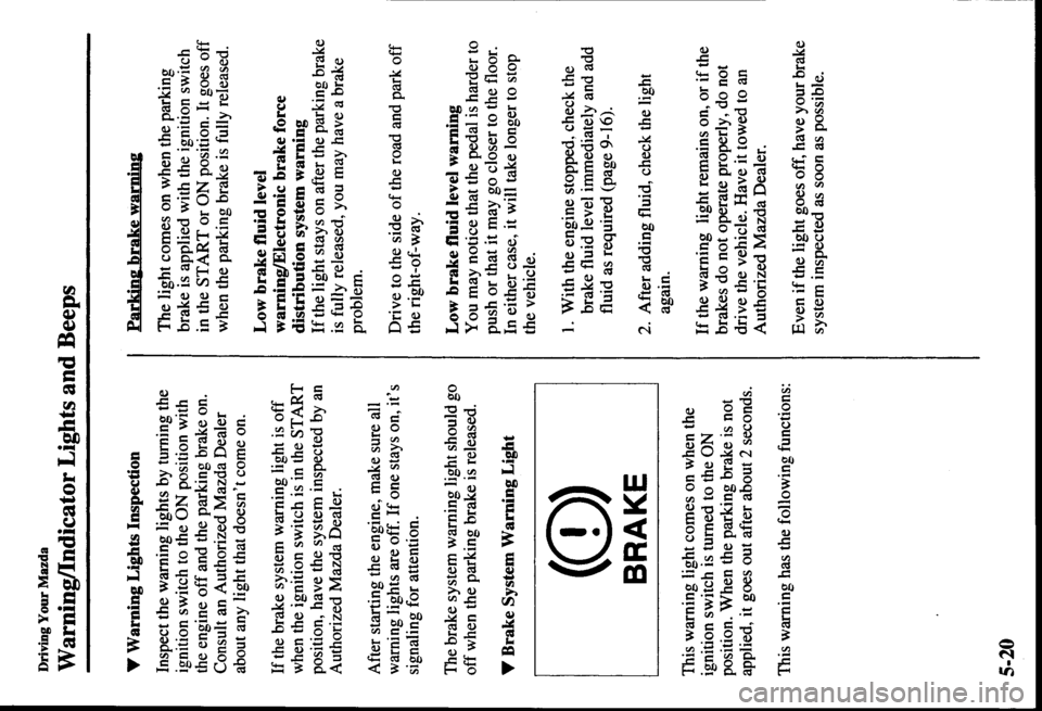 MAZDA MODEL PROTÉGÉ 2000  Owners Manual (in English) 