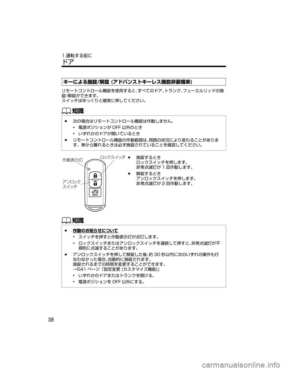 MAZDA MODEL ROADSTER 2018  取扱説明書 (ロードスター) (in Japanese) 