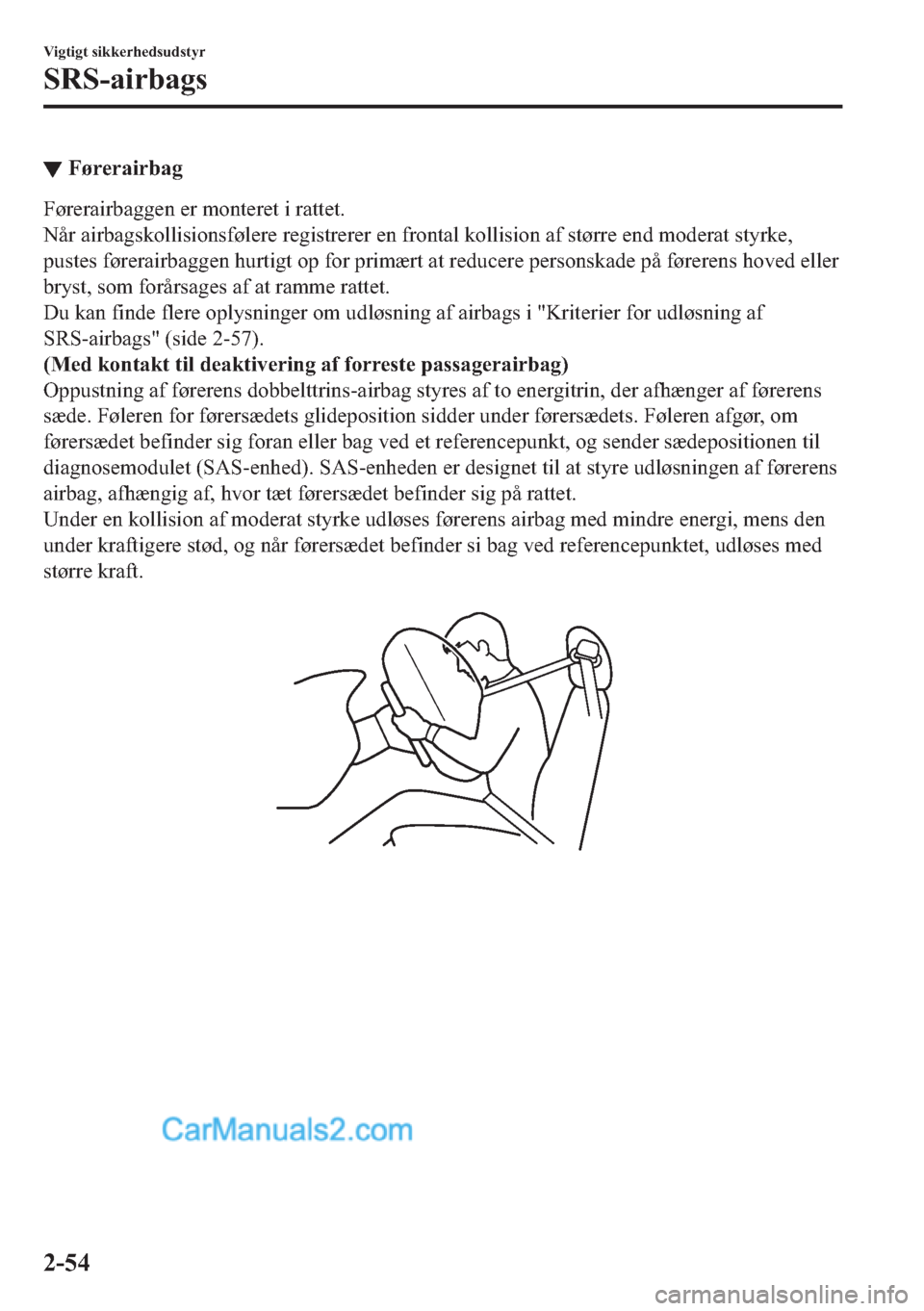 MAZDA MODEL 2 2019  Instruktionsbog (in Danish) ▼�)�