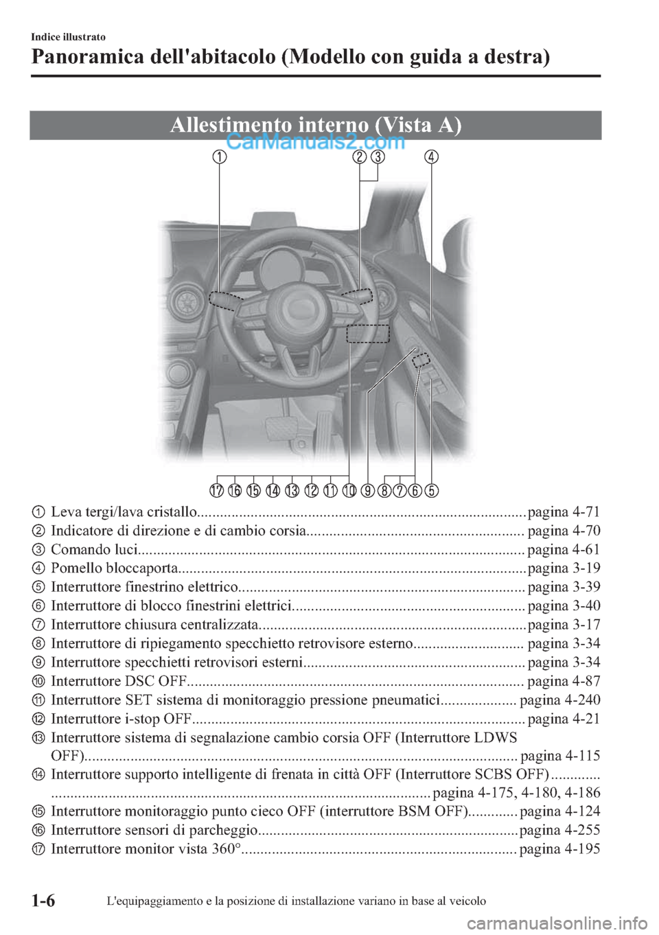 MAZDA MODEL 2 2019  Manuale del proprietario (in Italian) �$�O�O�H�V�W�L�P�H�Q�W�R��L�Q�W�H�U�Q�R���9�L�V�W�D��$�
p�/�H�Y�D��W�H�U�J�L��O�D�Y�D��F�U�L�V�W�D�O�O�R��������������������������������������������