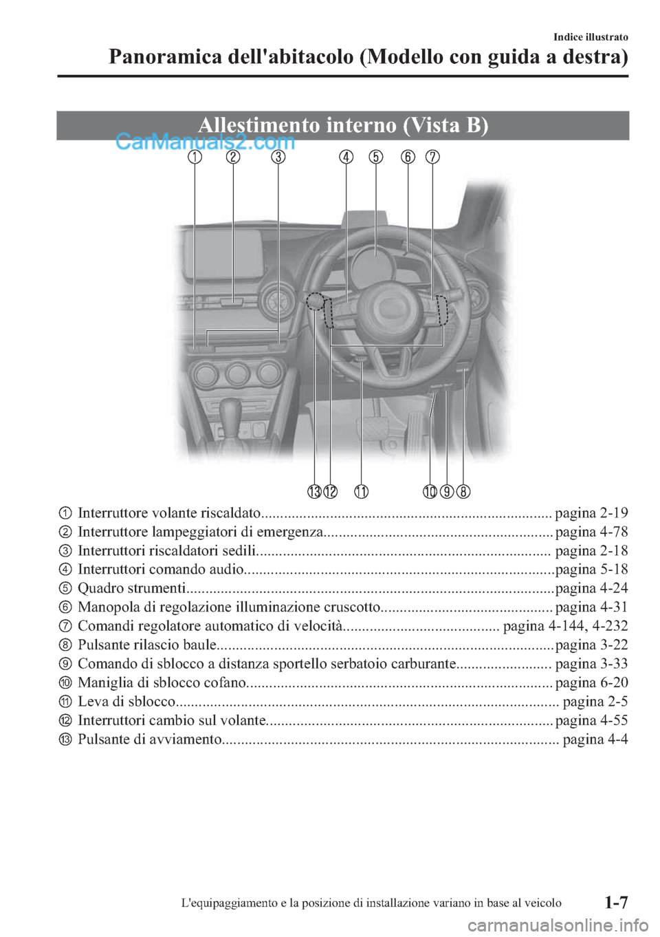 MAZDA MODEL 2 2019  Manuale del proprietario (in Italian) �$�O�O�H�V�W�L�P�H�Q�W�R��L�Q�W�H�U�Q�R���9�L�V�W�D��%�
p�,�Q�W�H�U�U�X�W�W�R�U�H��Y�R�O�D�Q�W�H��U�L�V�F�D�O�G�D�W�R��������������������������������������