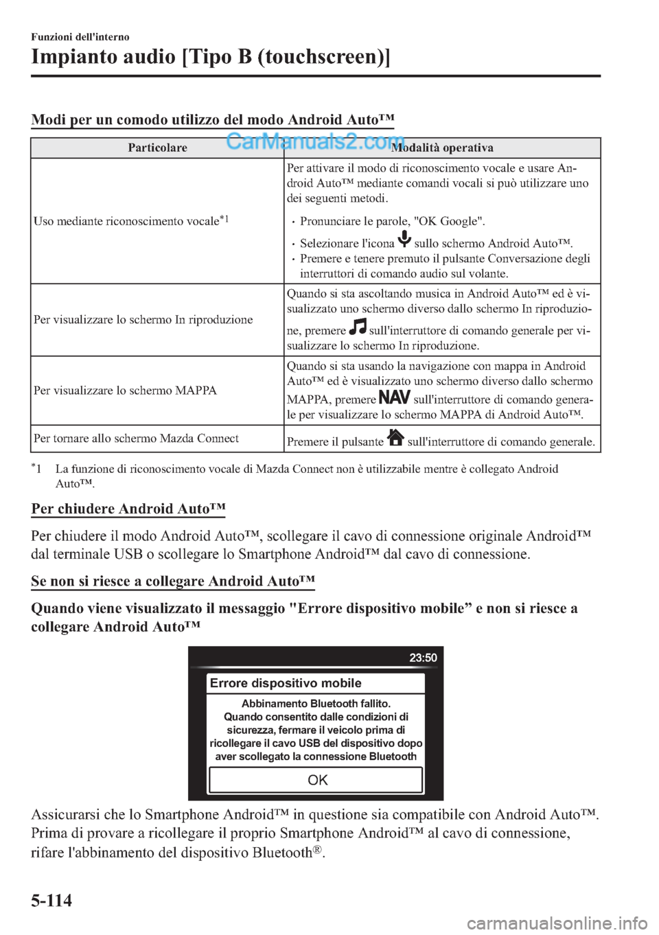 MAZDA MODEL 2 2019  Manuale del proprietario (in Italian) �0�R�G�L��S�H�U��X�Q��F�R�P�R�G�R��X�W�L�O�L�]�]�R��G�H�O��P�R�G�R��$�Q�G�U�R�L�G��$�X�W�R�