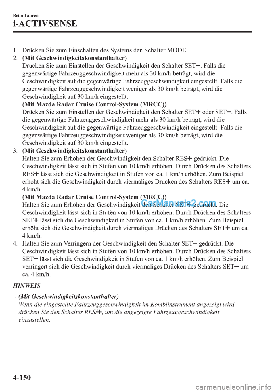 MAZDA MODEL 2 2018  Betriebsanleitung (in German) �� ��U�