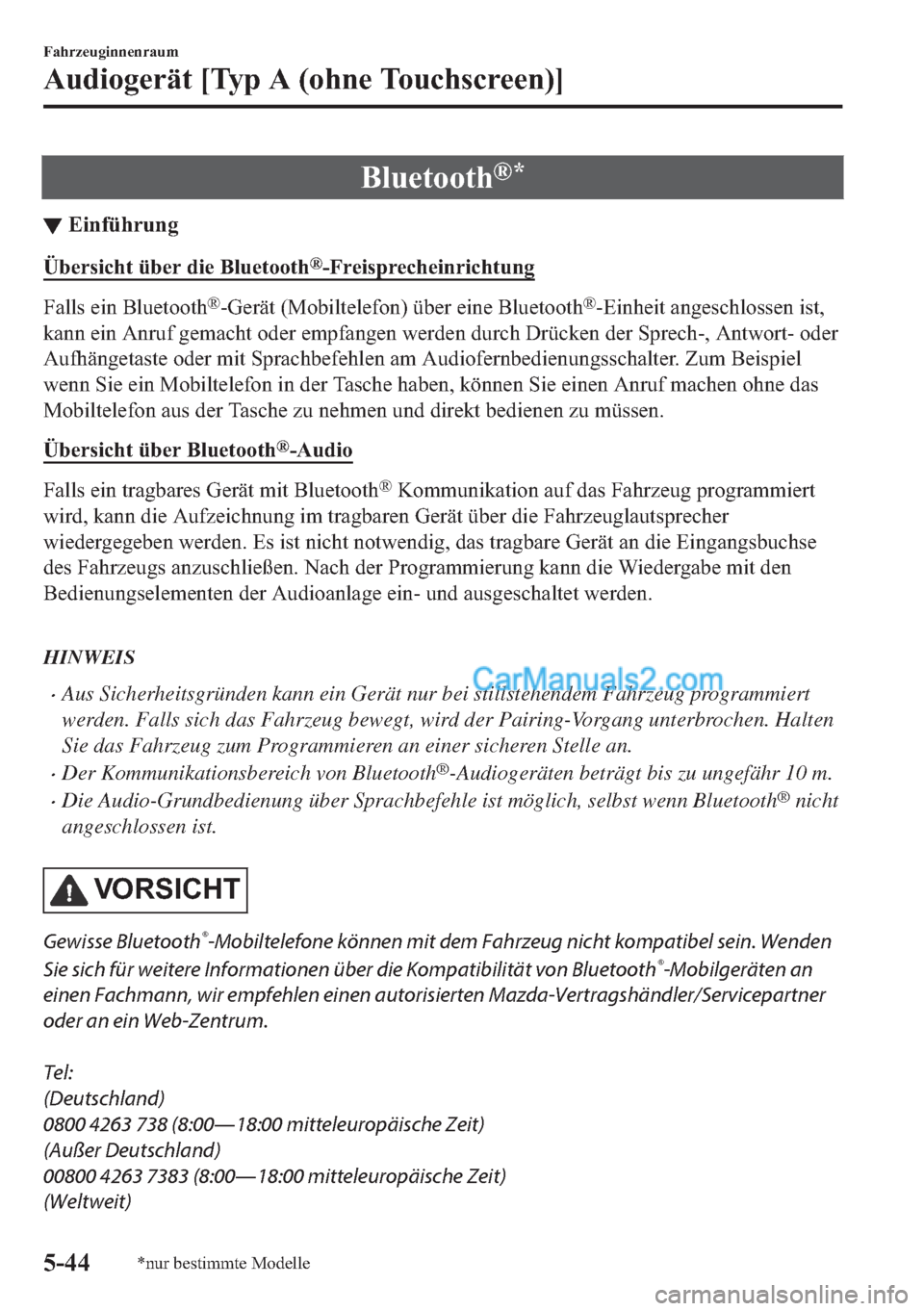 MAZDA MODEL 2 2018  Betriebsanleitung (in German) �%�O�X�H�W�R�R�W�K�Š�
▼�(�L�Q�I�